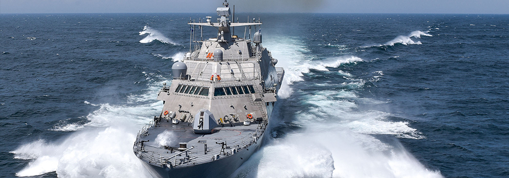 USS Detroit on the open sea